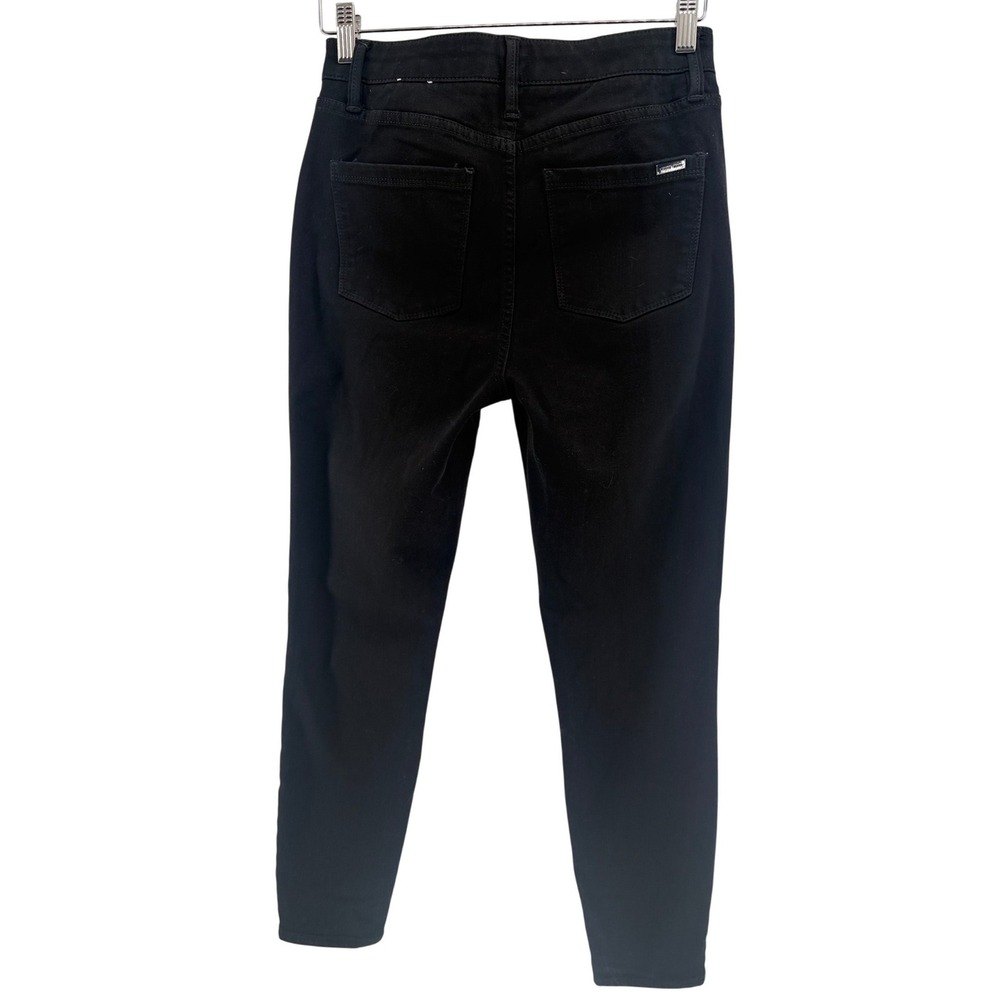 White House Black Market The Skinny Ankle Jeans Black Mid Rise Stretch Size 4 - Picture 4 of 11